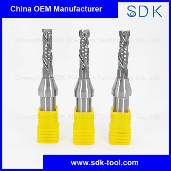 High Performance Carbon Steel Tungsten Carbide Two Flutes Compression Tct Spiral Router Bits for Wood